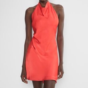 Aritzia Babaton Audience Satin Mini Dress in Cherry Red